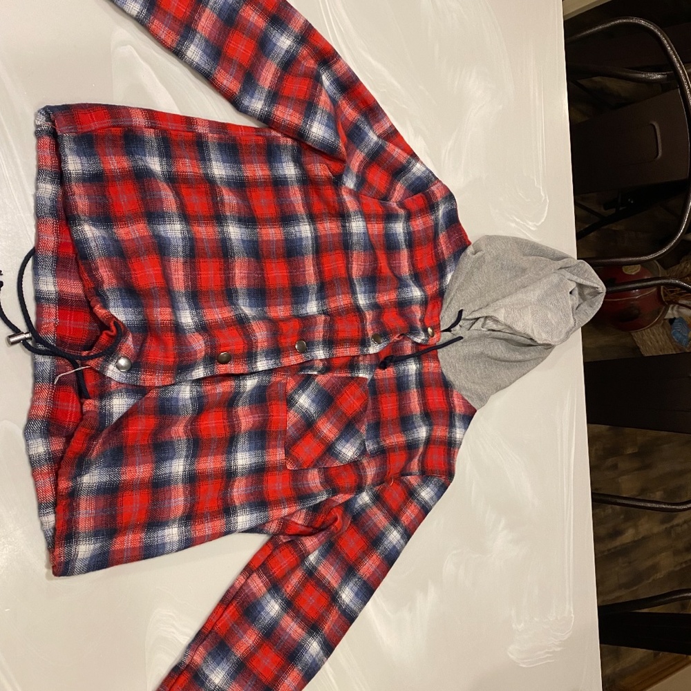 RUE21, XL, Plaid Flannel with hood